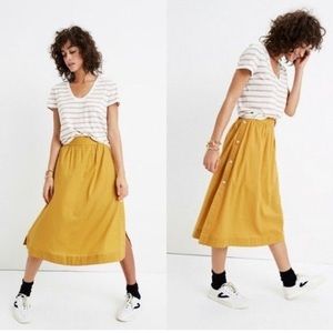 Madewell yellow side button skirt